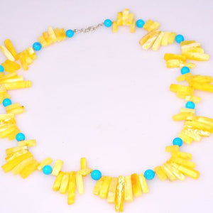 Sterling Silver Baltic Butterscotch Amber and Turquoise Bead Necklace