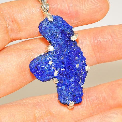 Sterling Silver Azurite Crystal Pendant