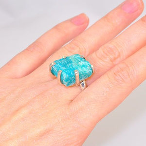 Sterling Silver Rough Amazonite Ring