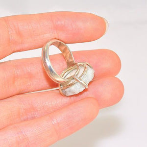 Sterling Silver Amethyst Crystal Slice Ring