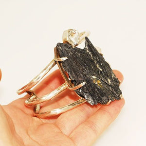 Sterling Silver Gray Kyanite Crystal Bracelet