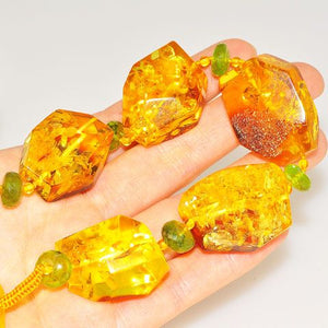 Baltic Honey Amber and Peridot Bracelet