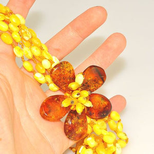 Baltic Multi Amber Flower Bracelet