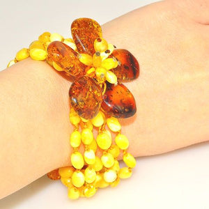 Baltic Multi Amber Flower Bracelet