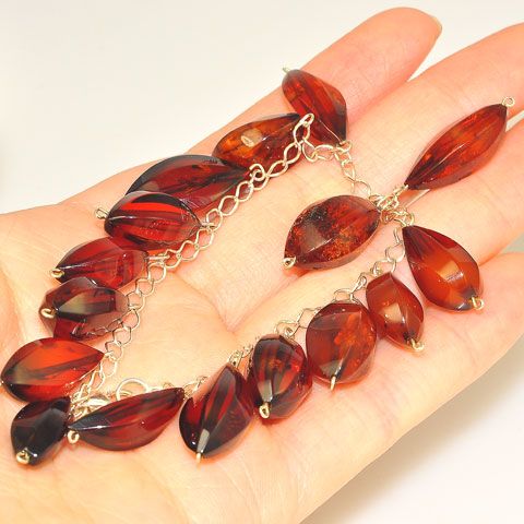 Sterling Silver Baltic Cherry Amber Bracelet – Tibet Shining