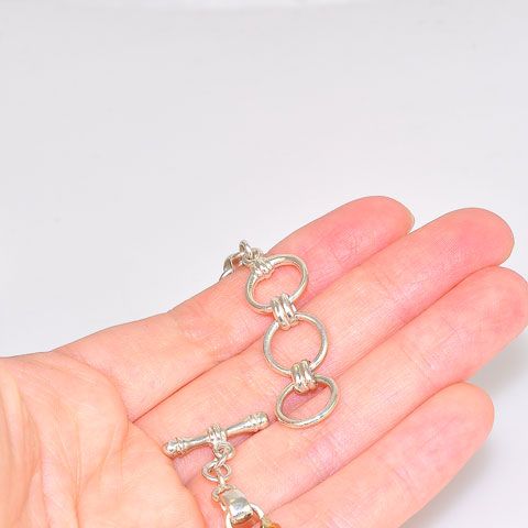Sterling Silver Copper Nugget Link Bracelet