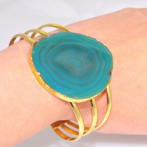 Alchemia Blue Agate Cuff Bracelet