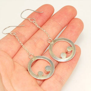 Sterling Silver, Mabe Pearl Dangle Earrings