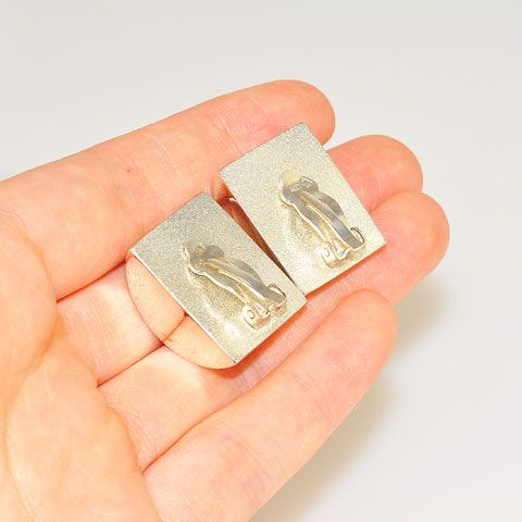 Sterling Silver Baltic Honey Amber Window Clip-On Earrings