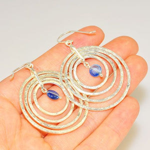 Sterling Silver Kyanite Circles Earrings