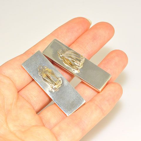 Sterling Silver Baltic Amber Window Clip-On Earrings