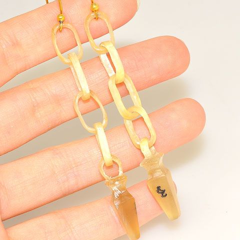 Buffalo Horn Link Earrings