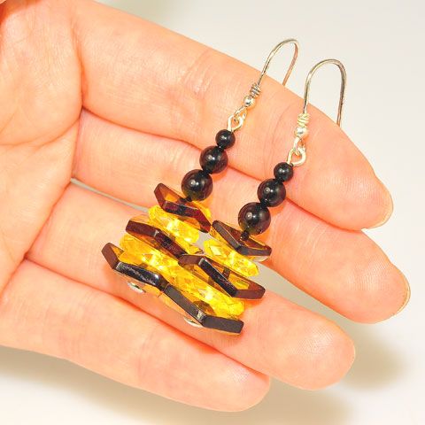 Sterling Silver Baltic Multi Amber Stack Earrings
