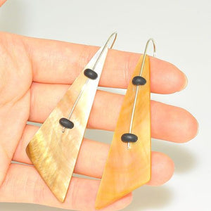 Sterling Silver Shell Triangle Earrings