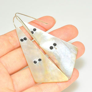 Sterling Silver Shell Triangle Earrings