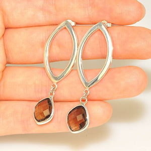 Sterling Silver Smoky Quartz Dangle Earrings