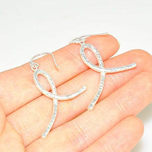 Sterling Silver Ribbon Twist Earrings