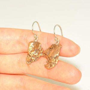 Sterling Silver Copper Nugget Earrings