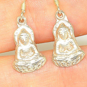 Sterling Silver Tibetan Sitting Buddha Earrings