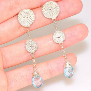 Sterling Silver Blue Topaz Dangle Earrings