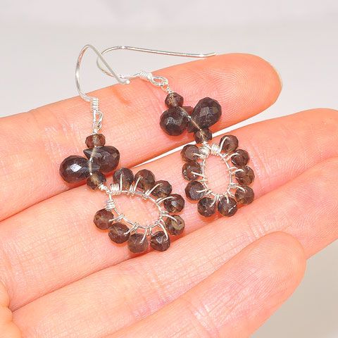 Sterling Silver Smoky Quartz Earrings 