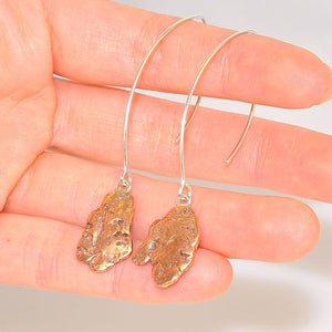 Sterling Silver Copper Piece Hook Earrings