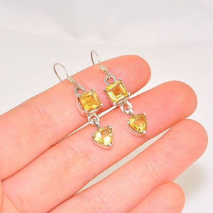 Sterling Silver Duet Citrine Earrings