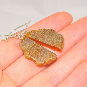 Sterling Silver Baltic Honey Amber Free-Form Earrings