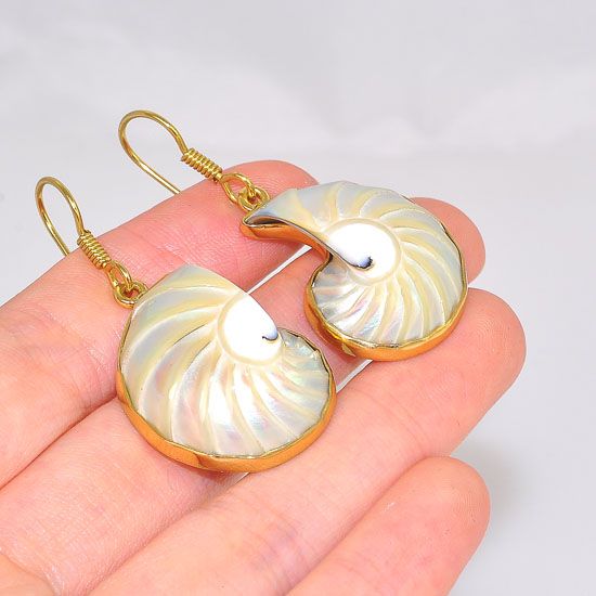 Charles Albert Alchemia Nautilus Shell Earrings