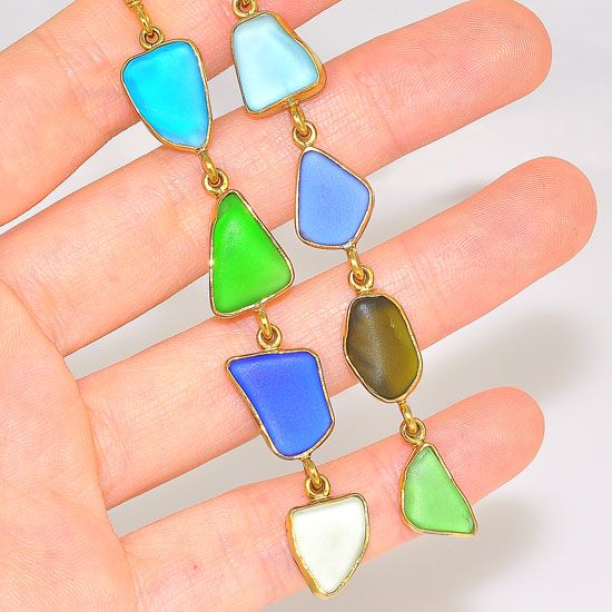 Charles Albert Alchemia Multicolored Beach Glass Dangle Earrings