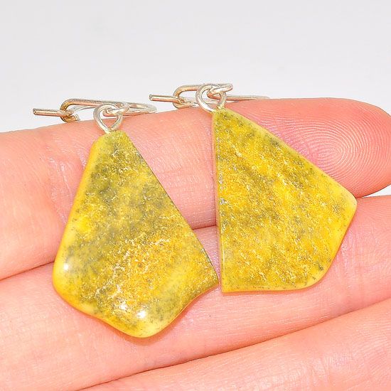 Sterling Silver Baltic Butterscotch Amber Flintstone Earrings