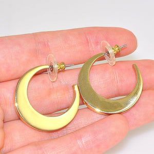 Charles Albert Alchemia Crescent Hoop Stud Earrings