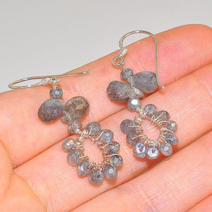 Sterling Silver Labradorite Gemstone Beaded Earrings
