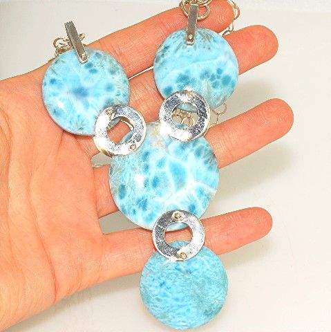 Sterling Silver Gorgeous Larimar Necklace
