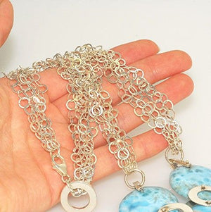 Sterling Silver Gorgeous Larimar Necklace