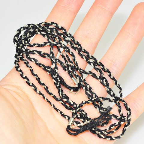 Sterling Silver and Thread Braided Chain