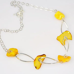 Sterling Silver Baltic Butterscotch Amber Necklace