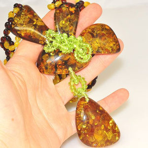 Baltic Multi Amber and Peridot Necklace