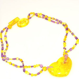 Baltic Amber and Amethyst Necklace
