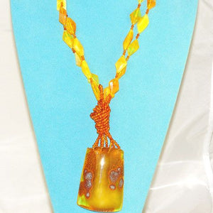 Baltic Butterscotch and Honey Amber Giant Pendant Necklace