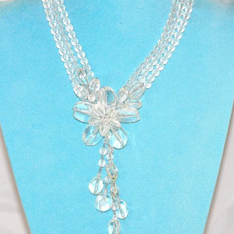 Sterling Silver Clear Quartz Flora Necklace