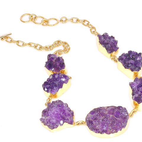 Charles Albert Alchemia Amethyst Crystal Cluster Necklace