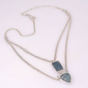 Sterling Silver Aquamarine Duo Necklace