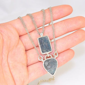 Sterling Silver Aquamarine Duo Necklace