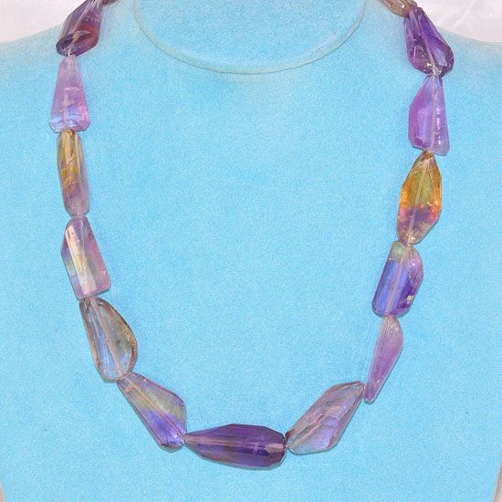 Sterling Silver and Gold Vermeil Beautiful Amethyst Nugget Necklace