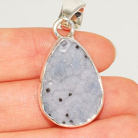 Charles Albert Sterling Silver, Spotted Druzy Pendant
