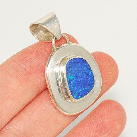 Sterling Silver, Australian Opal Pendant