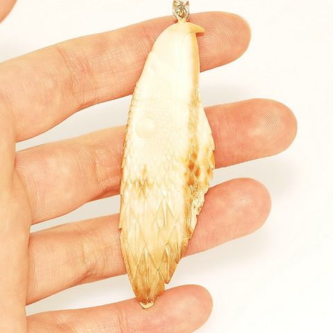 Sterling Silver Fossilized Walrus Ivory Eagle Pendant