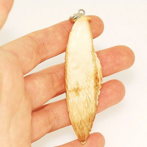 Sterling Silver Fossilized Walrus Ivory Eagle Pendant