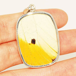 Sterling Silver Yellow Butterfly Wing Pendant